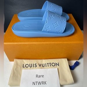 Louis Vuitton Waterfront Mule size 36 (US 6) Womens Slide Sandal Blue Monogram